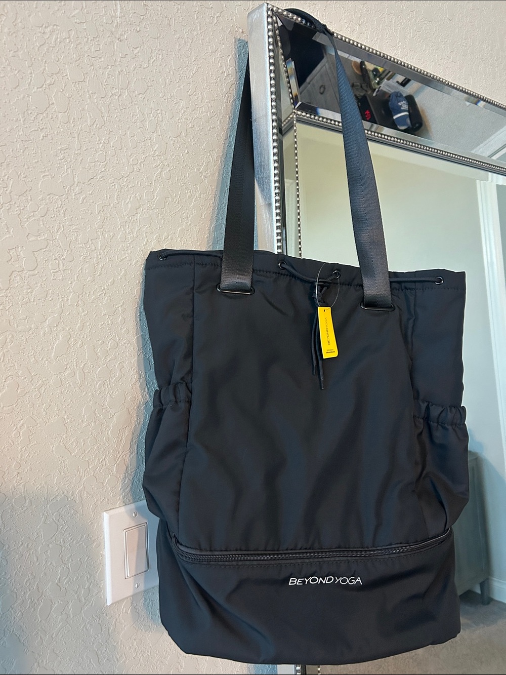 Beyond Yoga Black Nylon Tote with Top Handles/ backpack